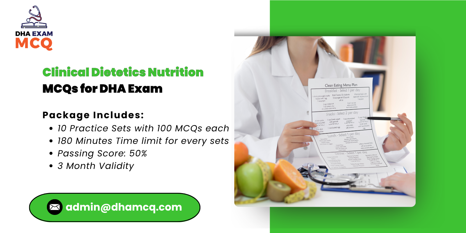 Clinical Dietetics Nutrition MCQs for DHA Exam