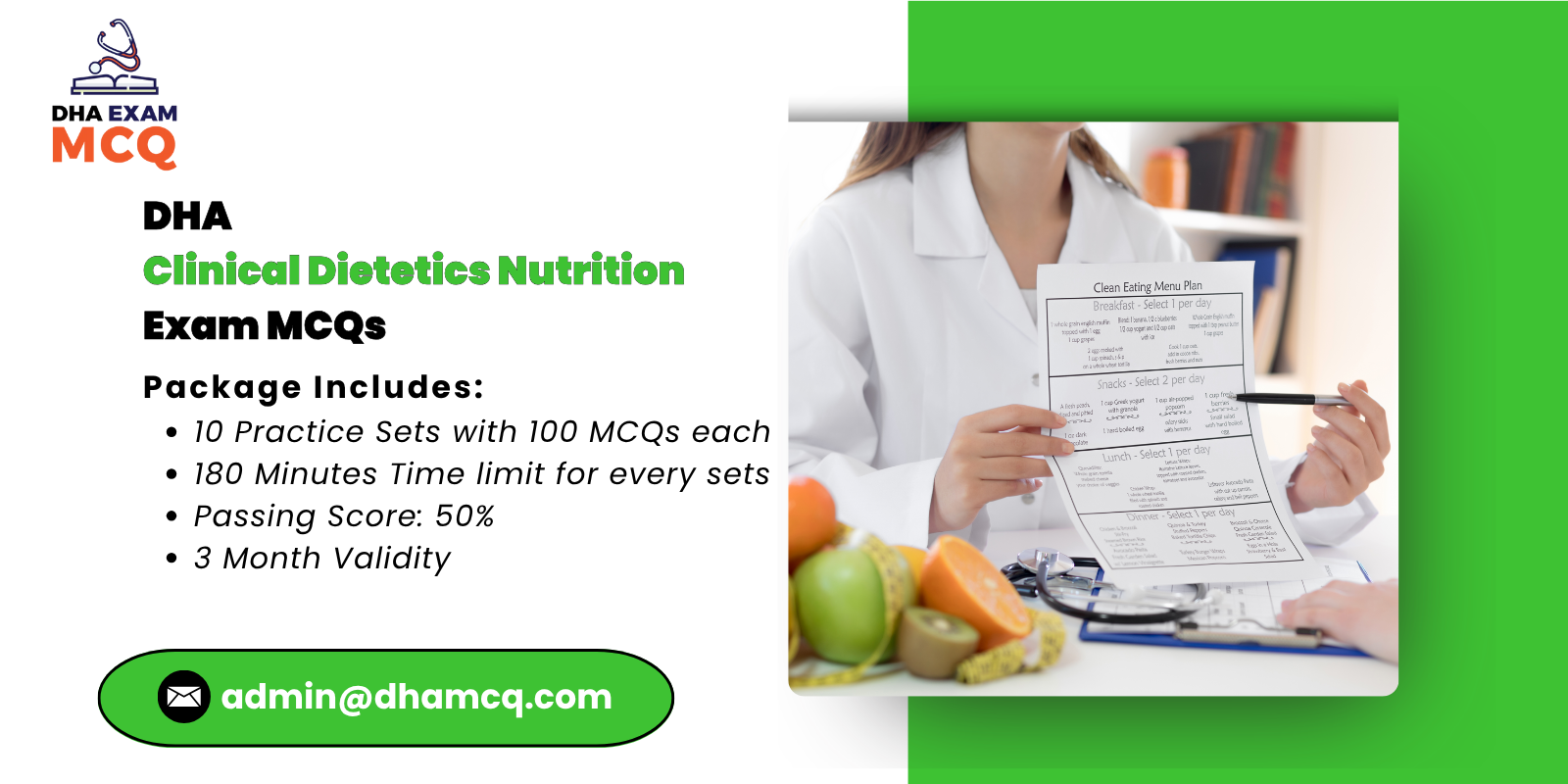 DHA Clinical Dietetics Nutrition Exam MCQs