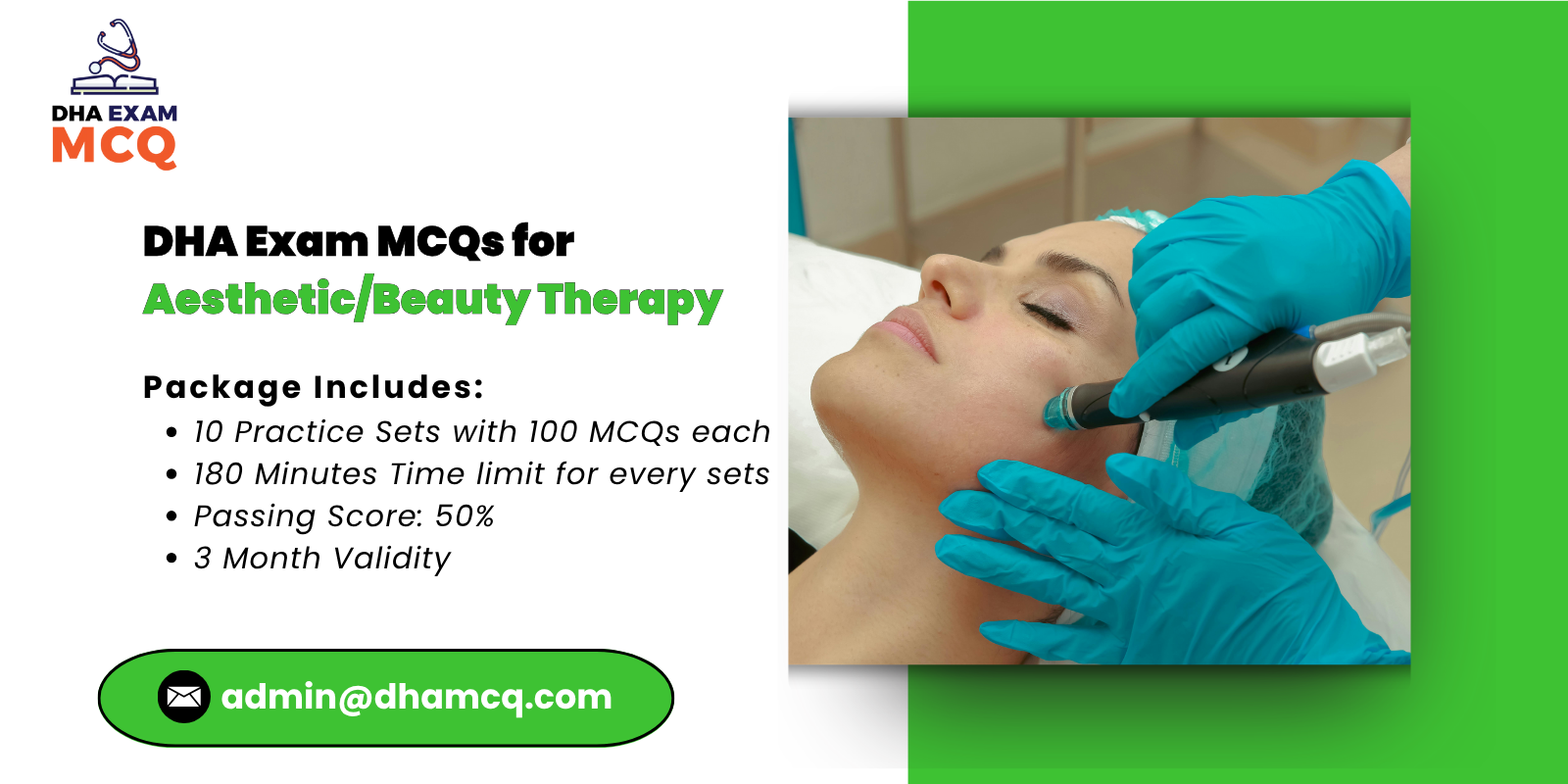 DHA Exam MCQs for Aesthetic Beauty Therapy