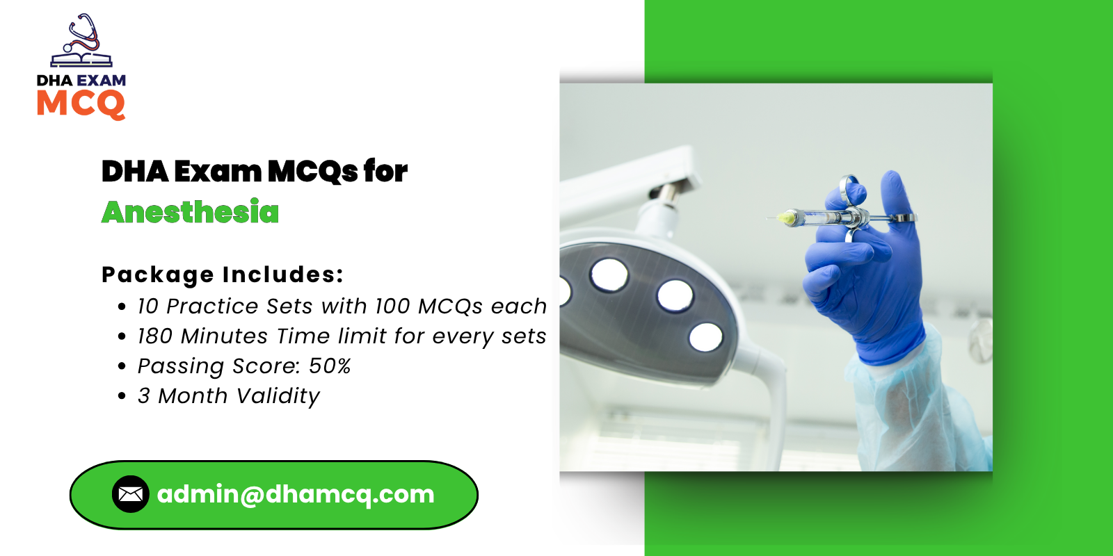 DHA Exam MCQs for Anesthesia