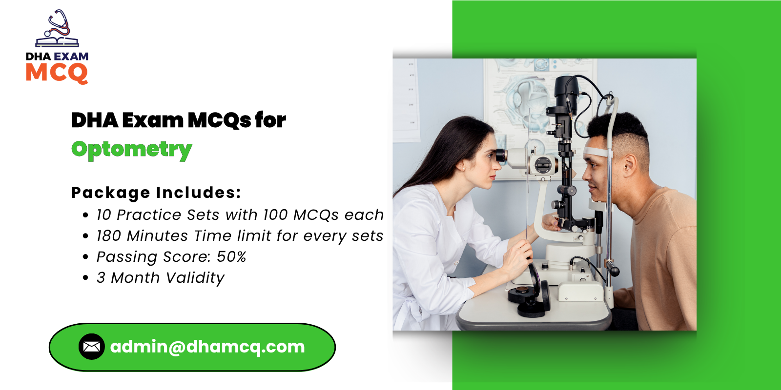 DHA Exam MCQs for Optometry