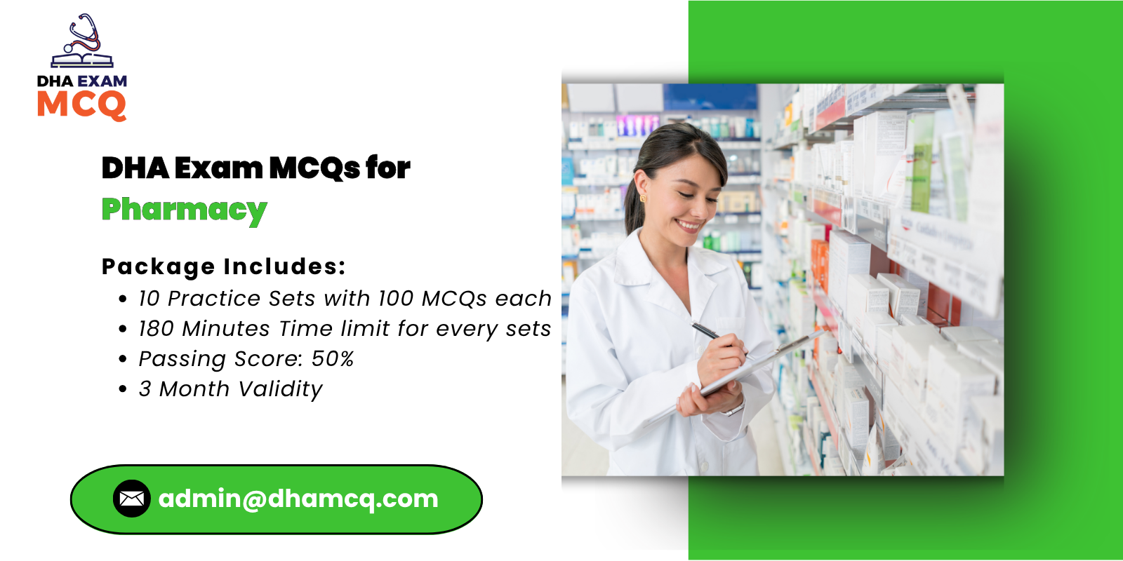 DHA Exam MCQs for Pharmacy