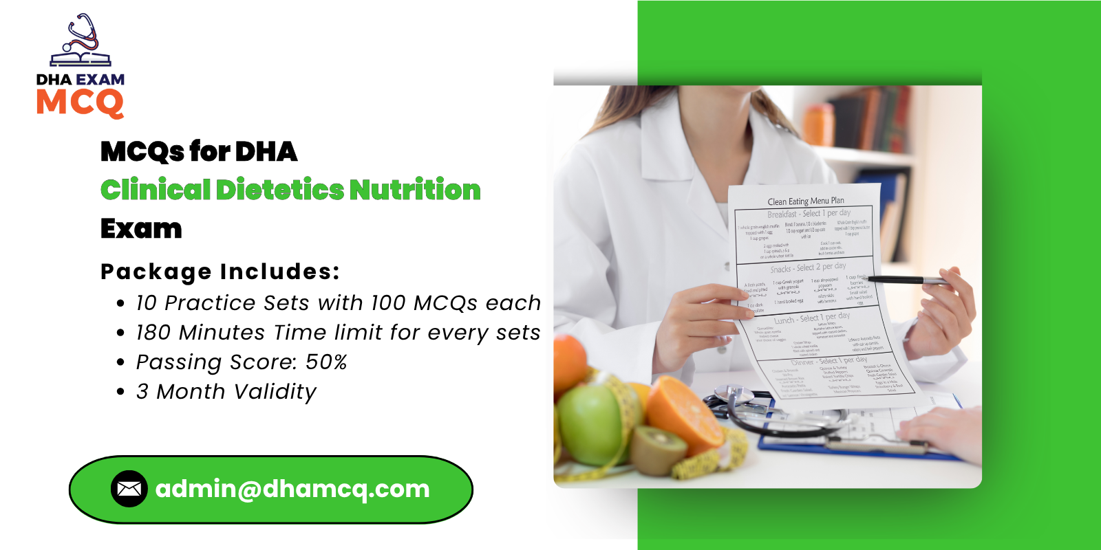 MCQs for DHA Clinical Dietetics & Nutrition Exam