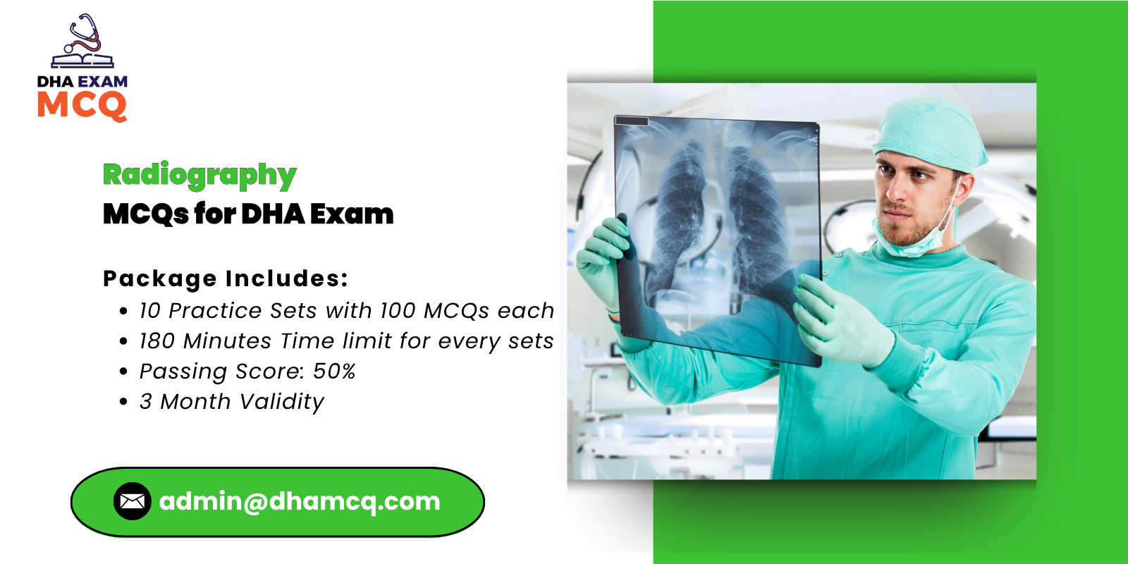Radiography MCQs for DHA Exam