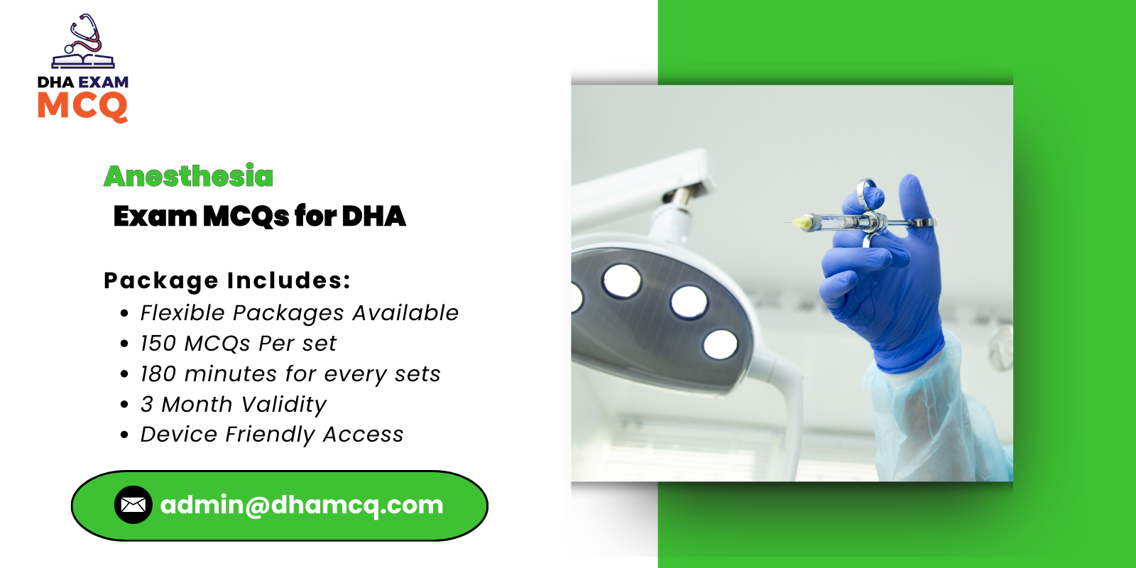 Anesthesia Exam MCQs for DHA