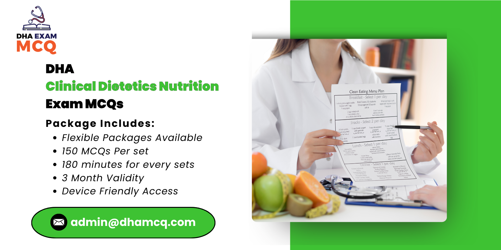 DHA Clinical Dietetics & Nutrition Exam MCQs