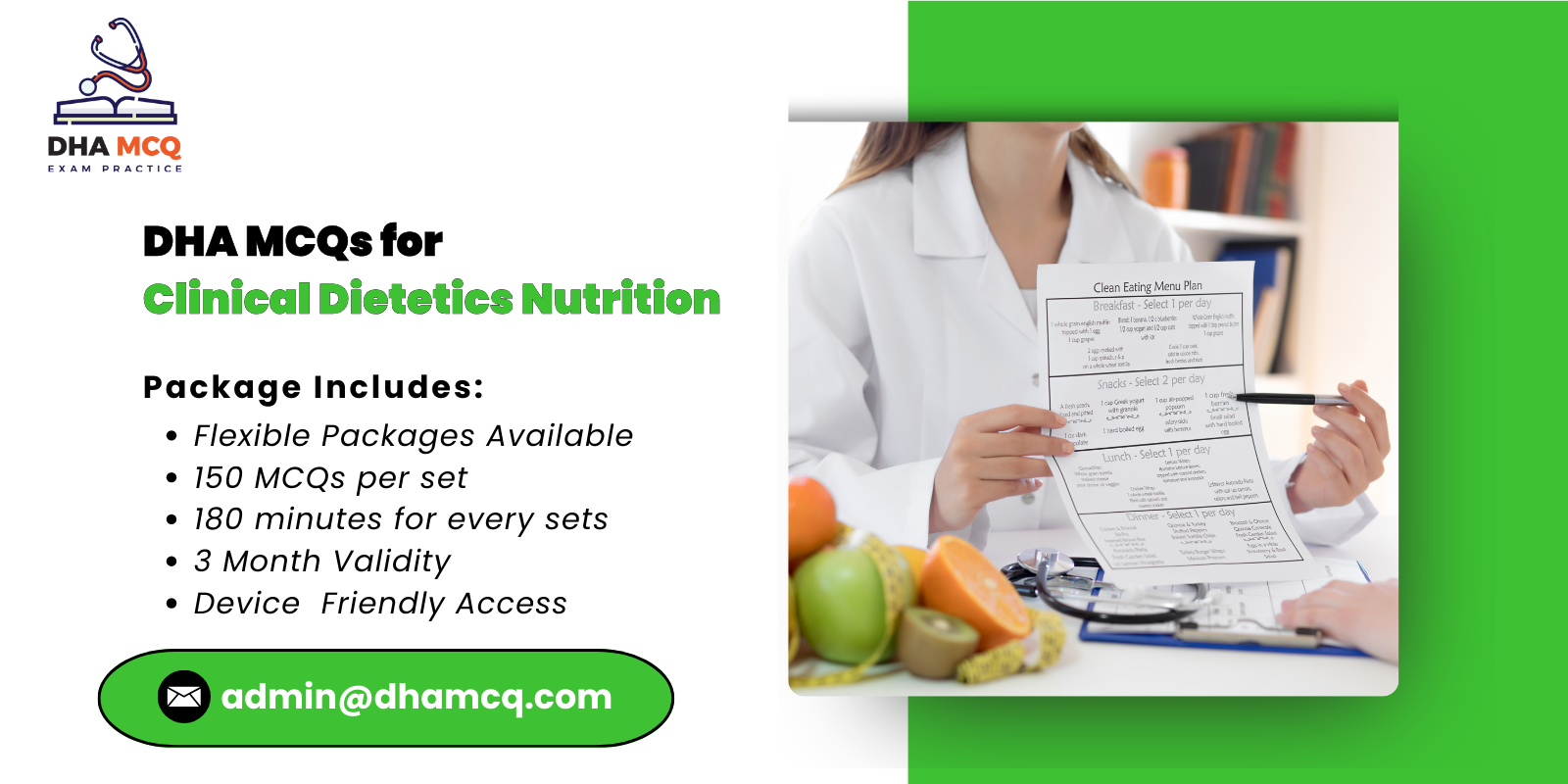 DHA MCQs for Clinical Dietetics & Nutrition