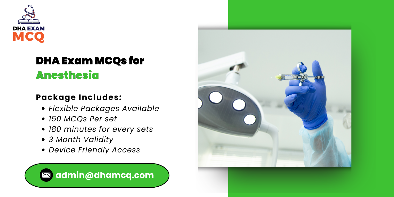 DHA Exam MCQs for Anesthesia