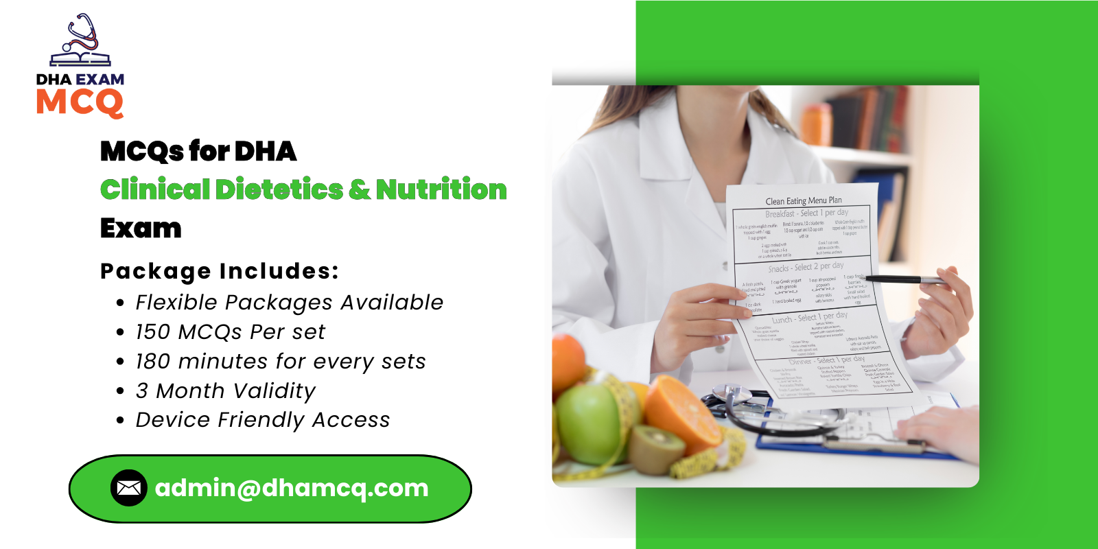 MCQs for DHA Clinical Dietetics & Nutrition Exam